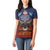 American Samoa Fautasi Women Polo Shirt Pago Pago Aeto and Iseula o le Moana of Fagatogo Red-Blue - Polynesian Pride