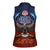 American Samoa Fautasi Women Sleeveless Polo Shirt Pago Pago Aeto and Iseula o le Moana of Fagatogo Red-Blue - Polynesian Pride
