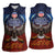 American Samoa Fautasi Women Sleeveless Polo Shirt Pago Pago Aeto and Iseula o le Moana of Fagatogo Red-Blue - Polynesian Pride