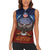 American Samoa Fautasi Women Sleeveless Polo Shirt Pago Pago Aeto and Iseula o le Moana of Fagatogo Red-Blue - Polynesian Pride