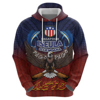 American Samoa Fautasi Zip Hoodie Pago Pago Aeto and Iseula o le Moana of Fagatogo Red-Blue - Polynesian Pride