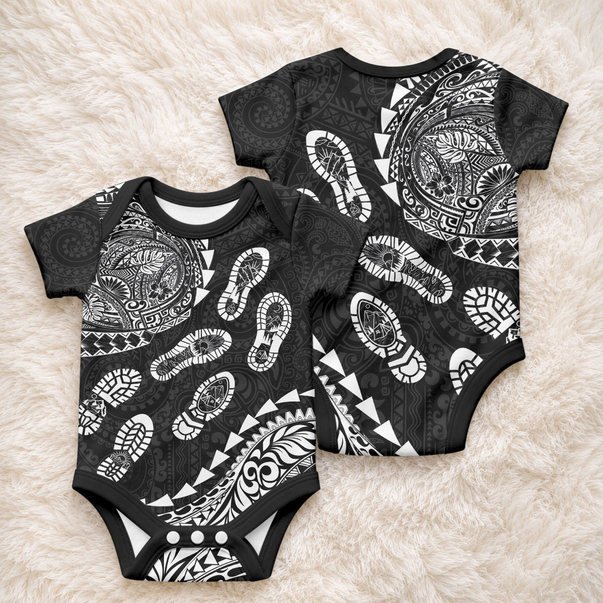 Hawaii Running Baby Onesie Polynesian Tribal Tattoo