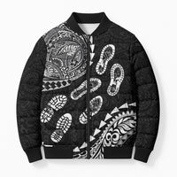 Hawaii Running Bomber Puffer Jacket Polynesian Tribal Tattoo