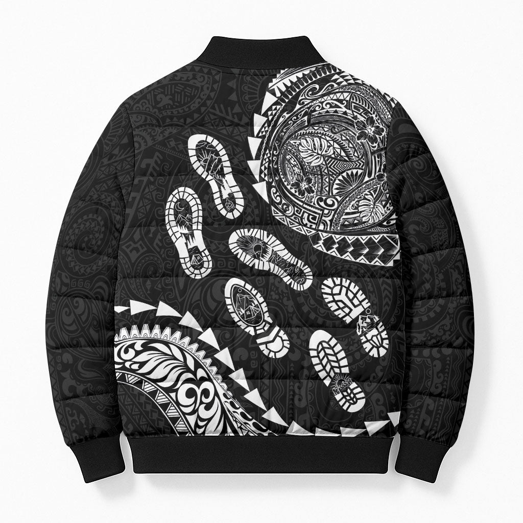 Hawaii Running Bomber Puffer Jacket Polynesian Tribal Tattoo