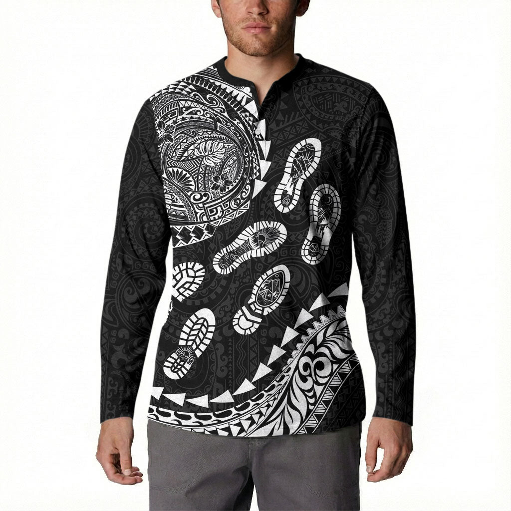 Hawaii Running Button Sweatshirt Polynesian Tribal Tattoo