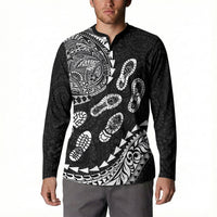 Hawaii Running Button Sweatshirt Polynesian Tribal Tattoo