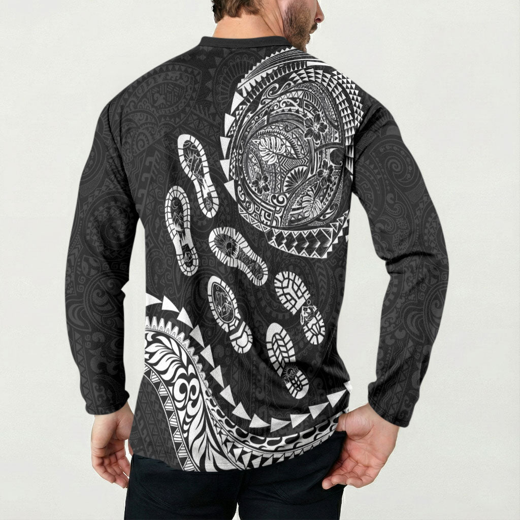 Hawaii Running Button Sweatshirt Polynesian Tribal Tattoo