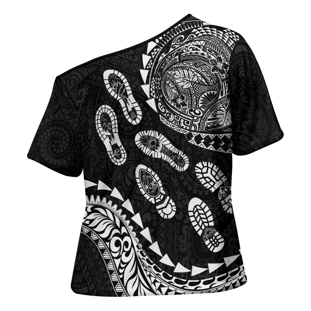 Hawaii Running Cross Shoulder Shirt Polynesian Tribal Tattoo