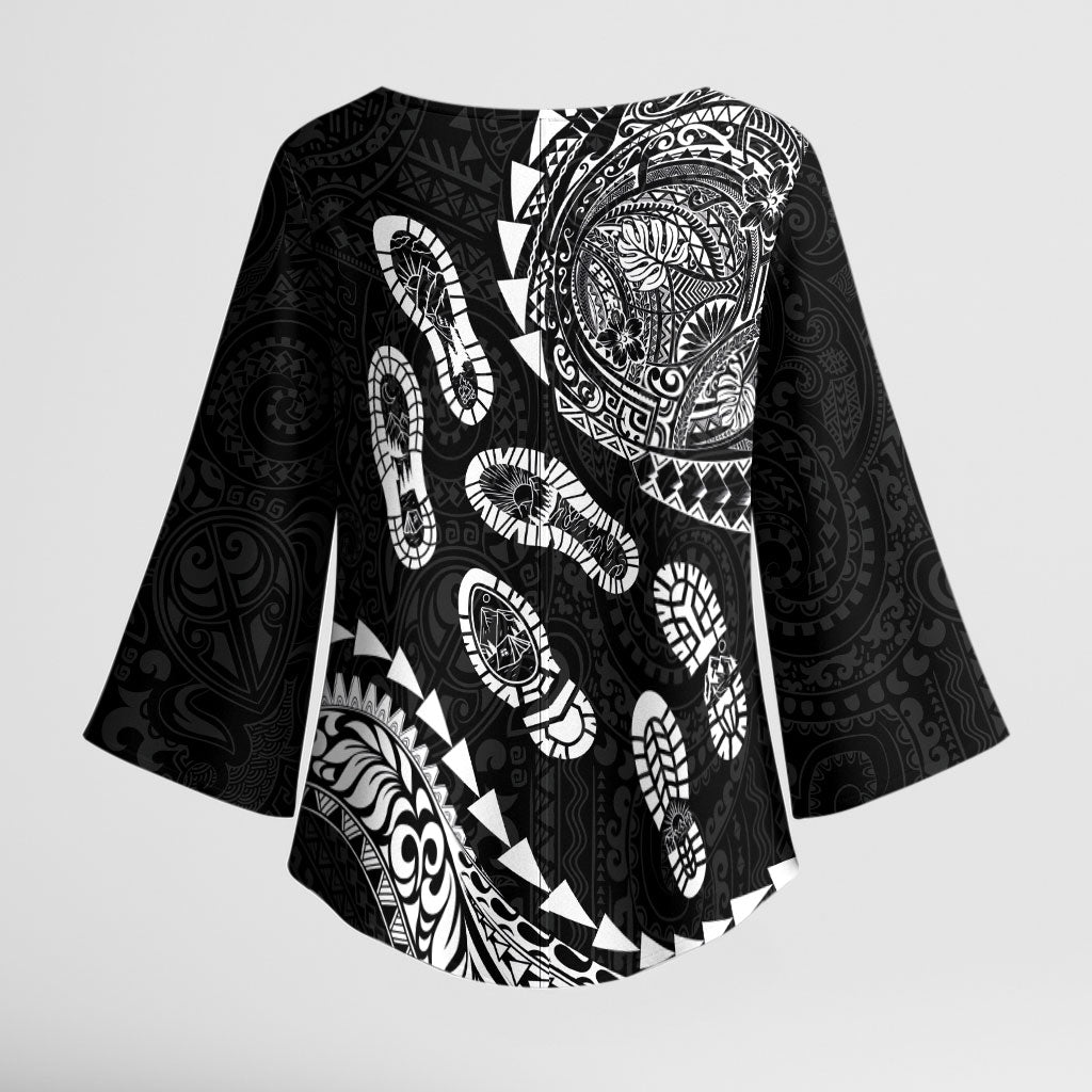 Hawaii Running Kimono Sleeve Blouse Polynesian Tribal Tattoo