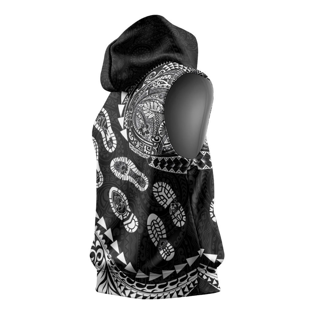 Hawaii Running Sleeveless Hoodie Polynesian Tribal Tattoo