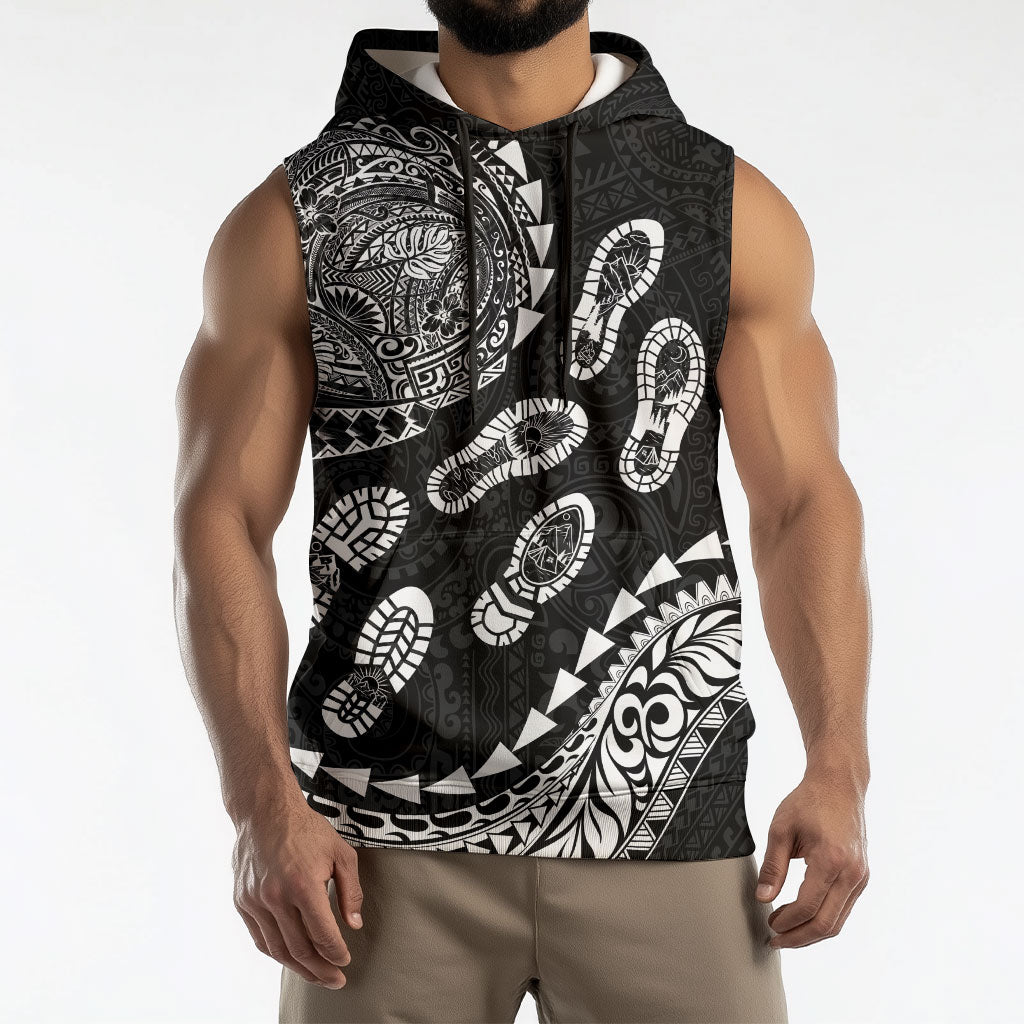 Hawaii Running Sleeveless Hoodie Polynesian Tribal Tattoo
