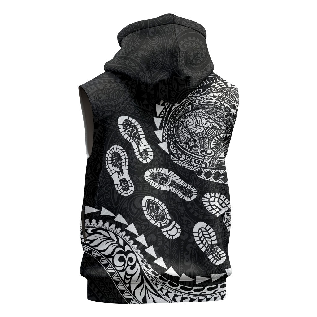 Hawaii Running Sleeveless Zip Hoodie Polynesian Tribal Tattoo