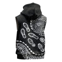 Hawaii Running Sleeveless Zip Hoodie Polynesian Tribal Tattoo