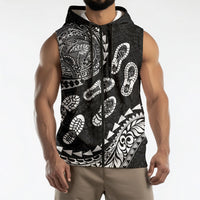 Hawaii Running Sleeveless Zip Hoodie Polynesian Tribal Tattoo