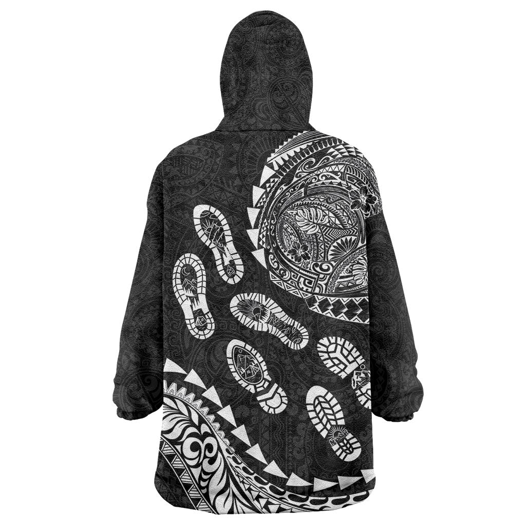 Hawaii Running Wearable Blanket Hoodie Polynesian Tribal Tattoo