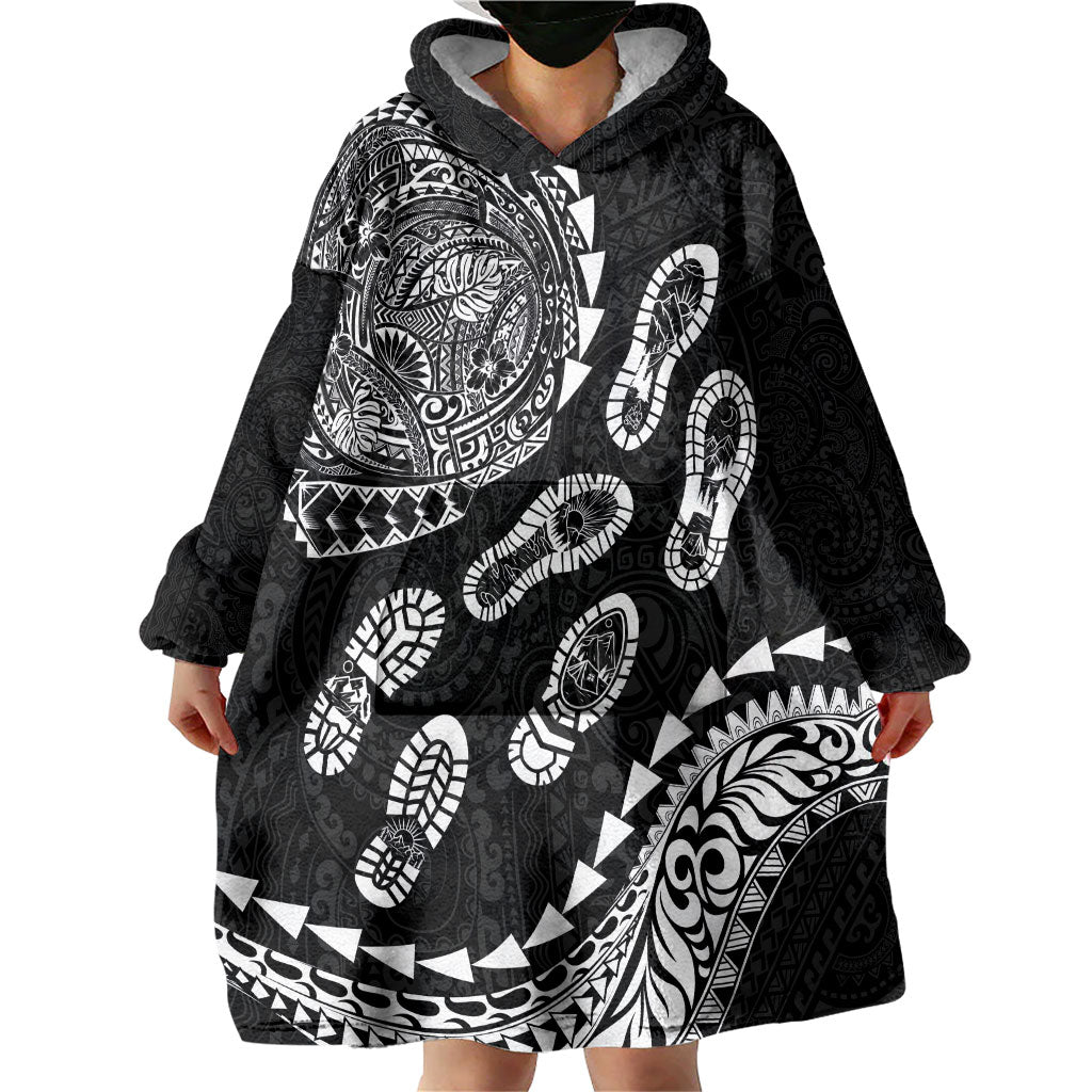 Hawaii Running Wearable Blanket Hoodie Polynesian Tribal Tattoo