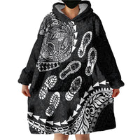 Hawaii Running Wearable Blanket Hoodie Polynesian Tribal Tattoo