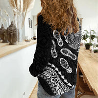 Hawaii Running Women Casual Shirt Polynesian Tribal Tattoo