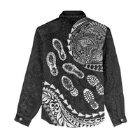 Hawaii Running Women Casual Shirt Polynesian Tribal Tattoo