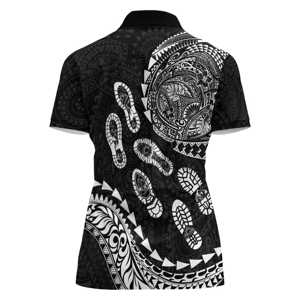 Hawaii Running Women Polo Shirt Polynesian Tribal Tattoo