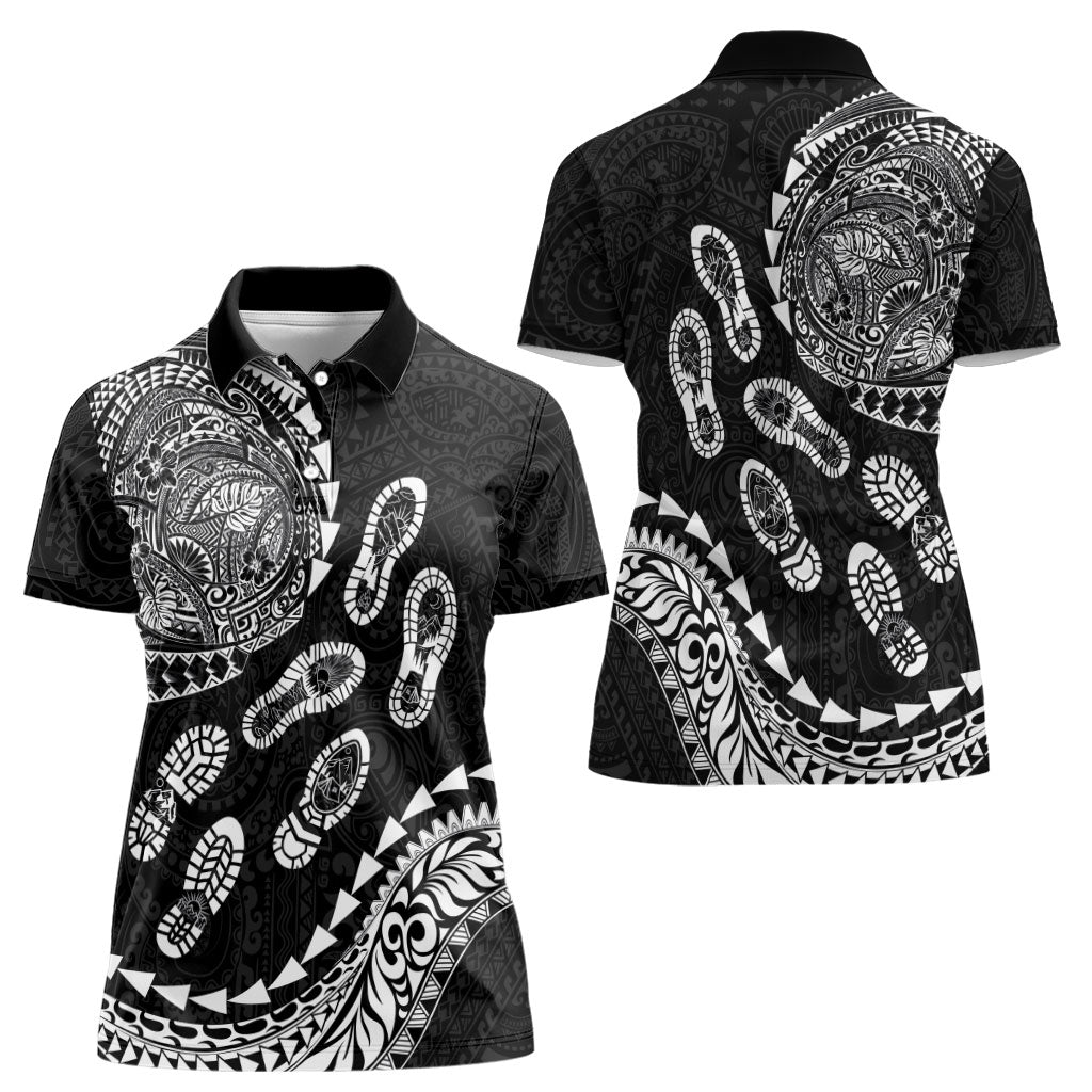 Hawaii Running Women Polo Shirt Polynesian Tribal Tattoo