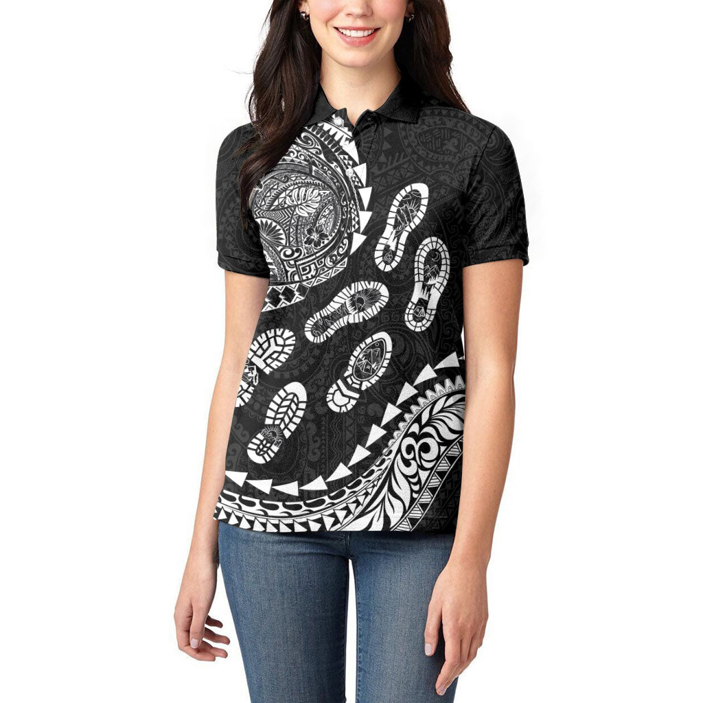 Hawaii Running Women Polo Shirt Polynesian Tribal Tattoo