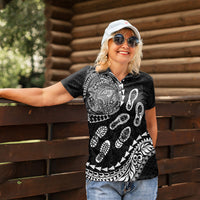 Hawaii Running Women Polo Shirt Polynesian Tribal Tattoo