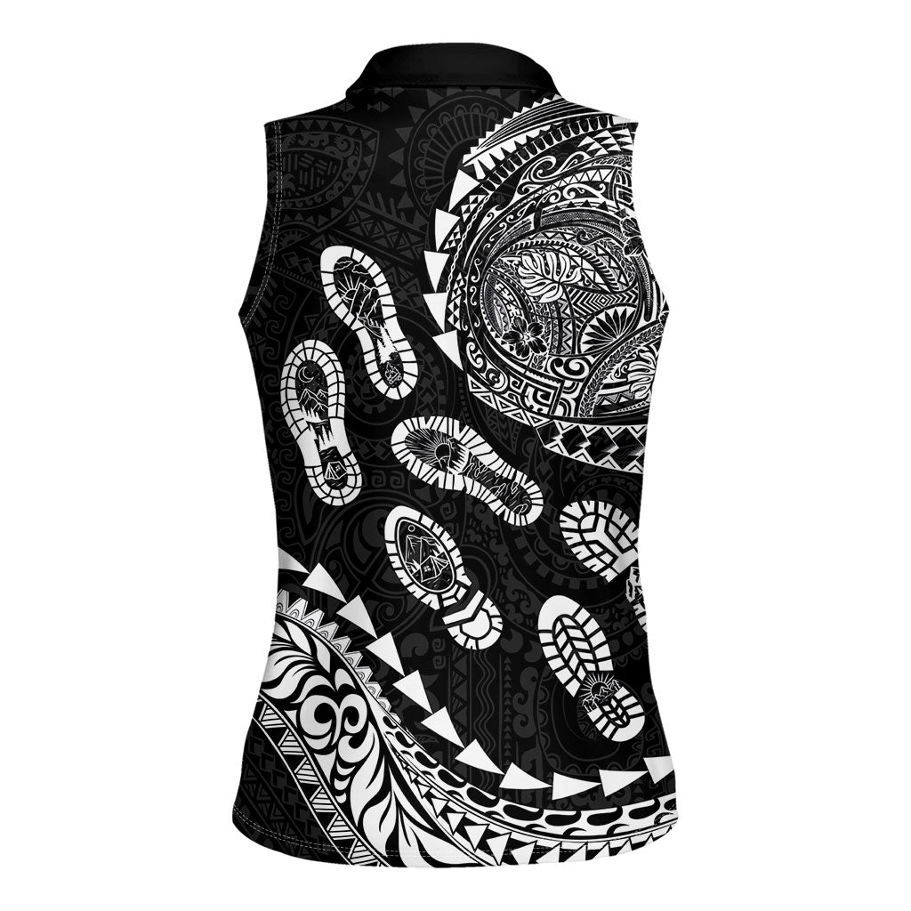 Hawaii Running Women Sleeveless Polo Shirt Polynesian Tribal Tattoo