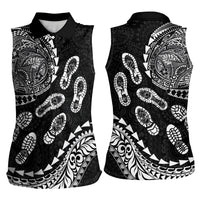 Hawaii Running Women Sleeveless Polo Shirt Polynesian Tribal Tattoo