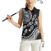 Hawaii Running Women Sleeveless Polo Shirt Polynesian Tribal Tattoo