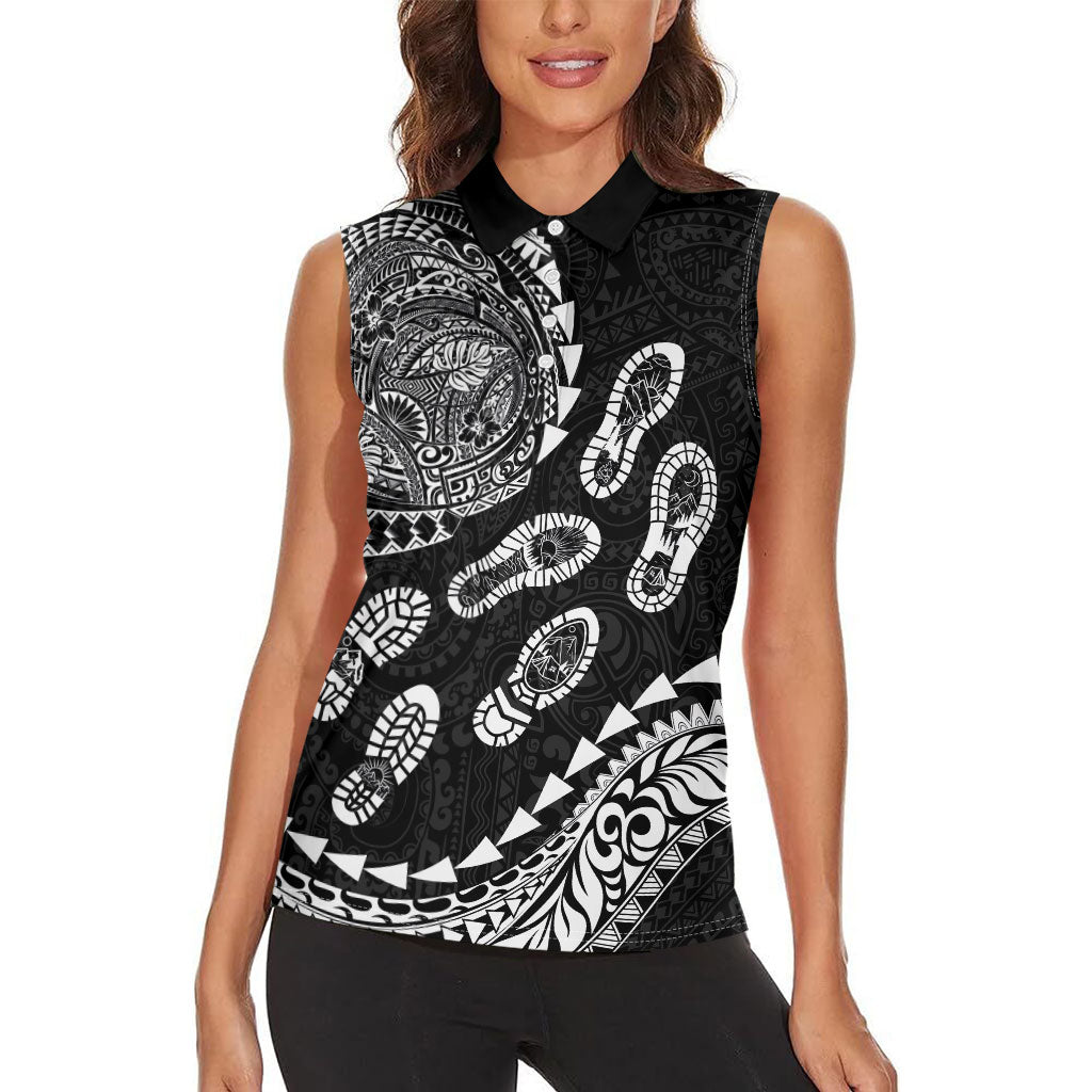 Hawaii Running Women Sleeveless Polo Shirt Polynesian Tribal Tattoo