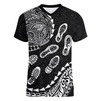 Hawaii Running Women V-Neck T-Shirt Polynesian Tribal Tattoo