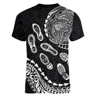 Hawaii Running Women V-Neck T-Shirt Polynesian Tribal Tattoo