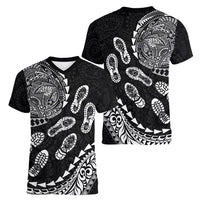Hawaii Running Women V-Neck T-Shirt Polynesian Tribal Tattoo