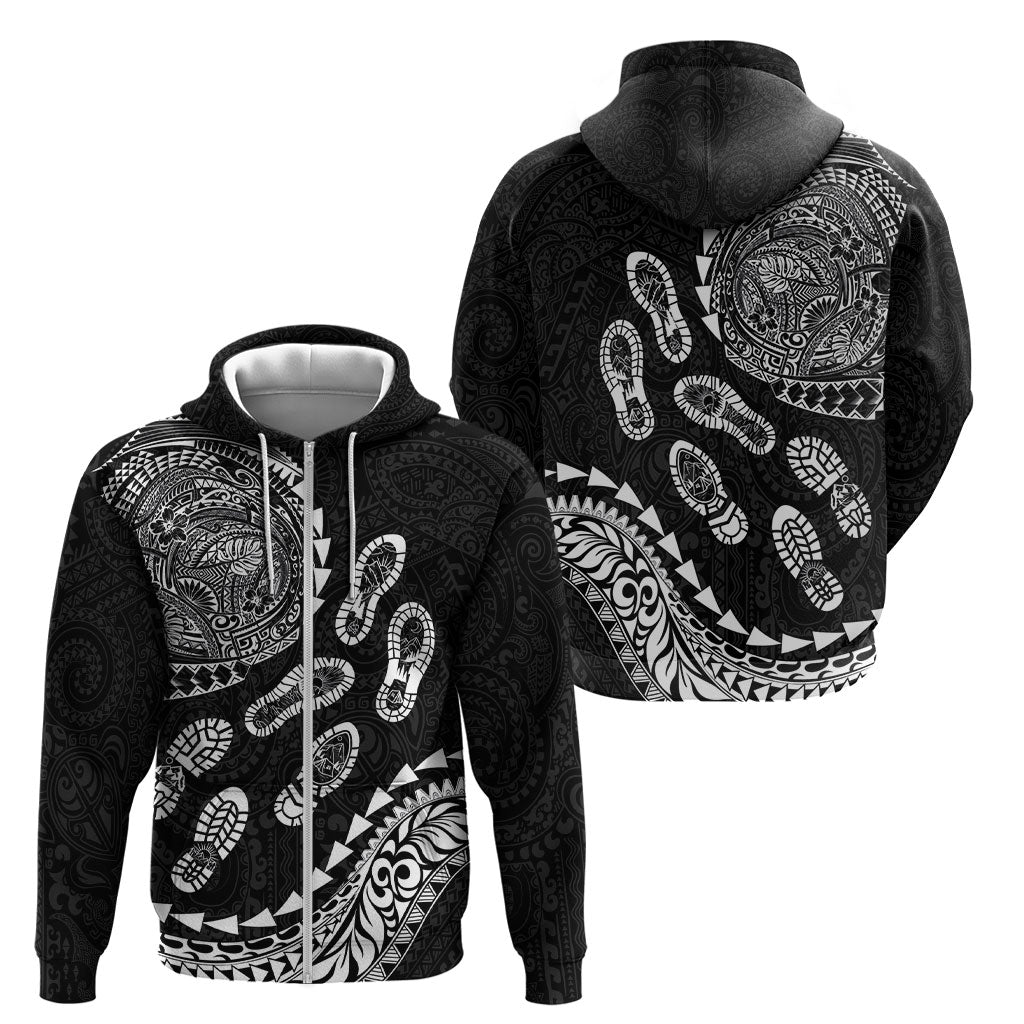 Hawaii Running Zip Hoodie Polynesian Tribal Tattoo