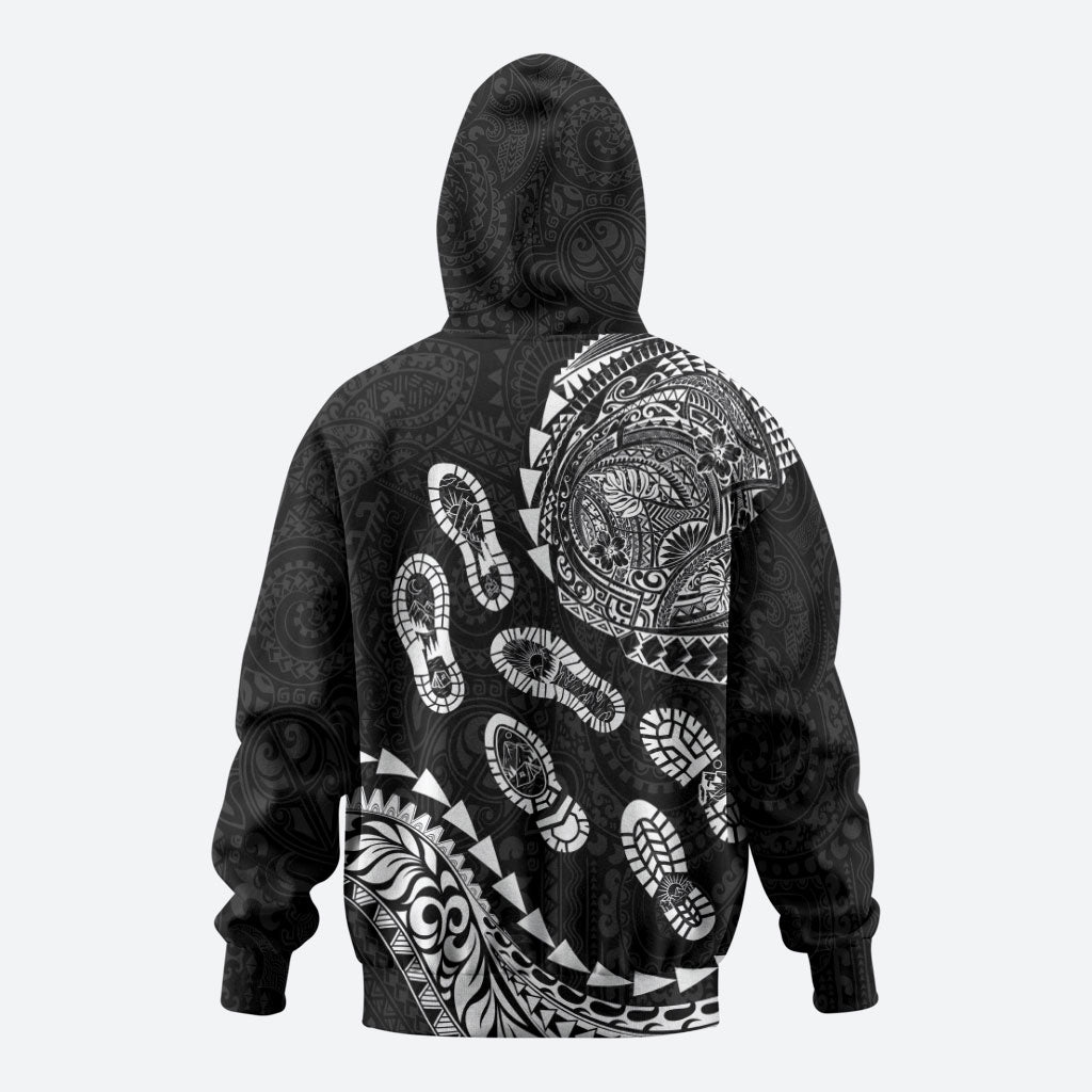 Hawaii Running Zip Hoodie Polynesian Tribal Tattoo