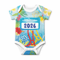 Personalized Hawaii Marathon Baby Onesie Polynesian Motif Tropical Style