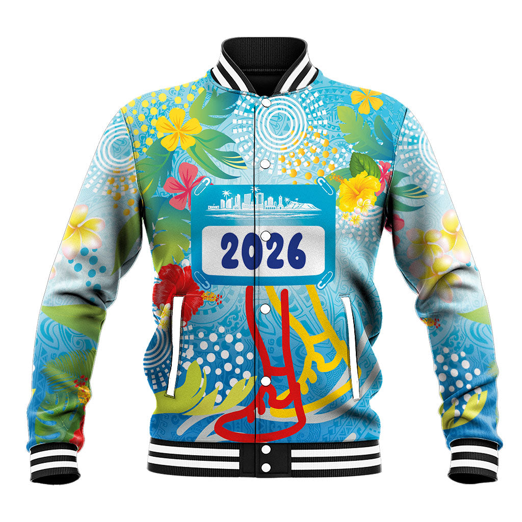 Personalized Hawaii Marathon Baseball Jacket Polynesian Motif Tropical Style