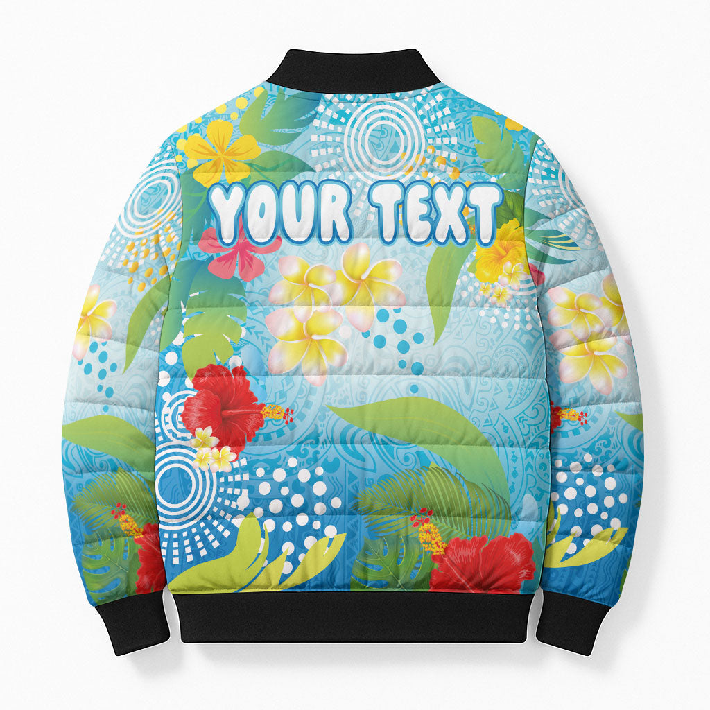 Personalized Hawaii Marathon Bomber Puffer Jacket Polynesian Motif Tropical Style