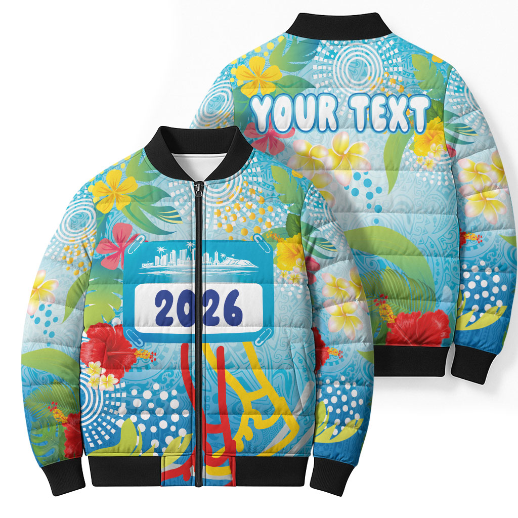 Personalized Hawaii Marathon Bomber Puffer Jacket Polynesian Motif Tropical Style