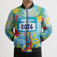 Personalized Hawaii Marathon Bomber Puffer Jacket Polynesian Motif Tropical Style