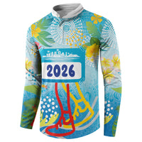 Personalized Hawaii Marathon Button Sweatshirt Polynesian Motif Tropical Style