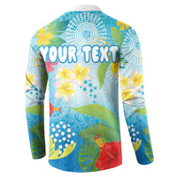 Personalized Hawaii Marathon Button Sweatshirt Polynesian Motif Tropical Style