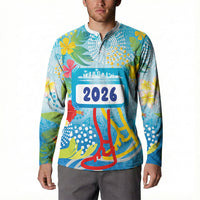 Personalized Hawaii Marathon Button Sweatshirt Polynesian Motif Tropical Style