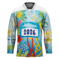 Personalized Hawaii Marathon Hockey Jersey Polynesian Motif Tropical Style