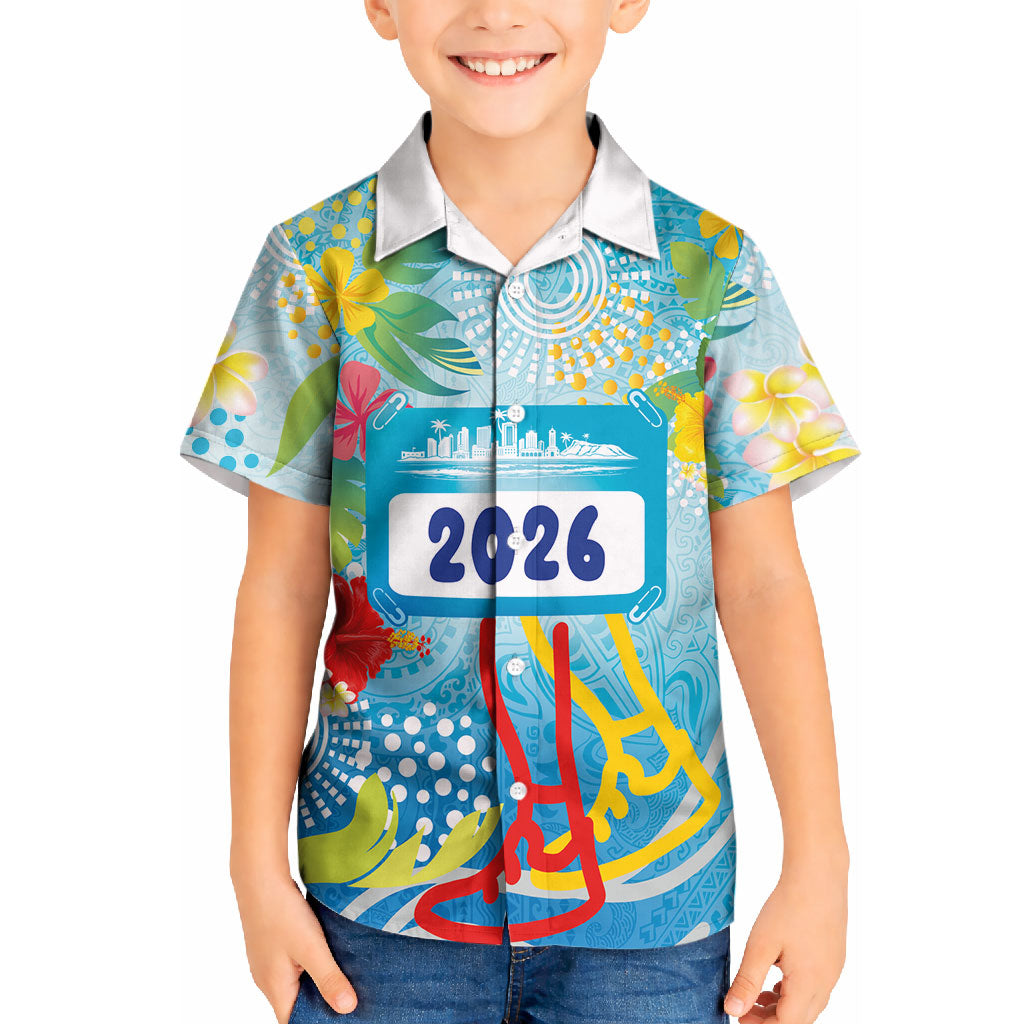 Personalized Hawaii Marathon Kid Hawaiian Shirt Polynesian Motif Tropical Style