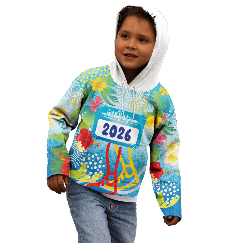 Personalized Hawaii Marathon Kid Hoodie Polynesian Motif Tropical Style