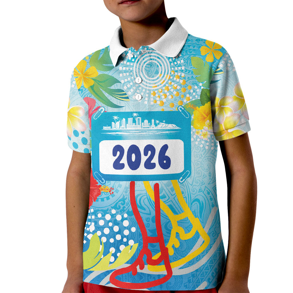 Personalized Hawaii Marathon Kid Polo Shirt Polynesian Motif Tropical Style