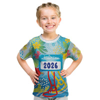 Personalized Hawaii Marathon Kid T Shirt Polynesian Motif Tropical Style