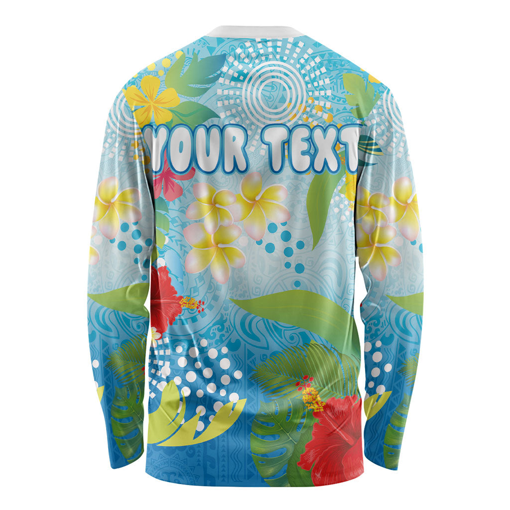 Personalized Hawaii Marathon Long Sleeve Shirt Polynesian Motif Tropical Style